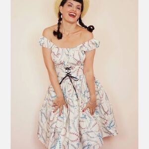 NWT Rare Bernie Dexter Squash Blossom Novelty print Dress 2X